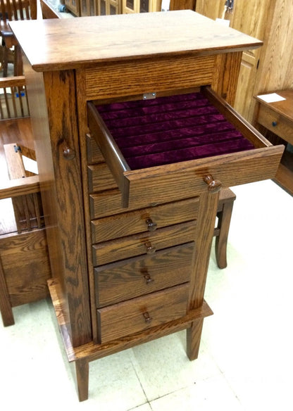 48″ Shaker Jewelry Armoire with 8 Drawers