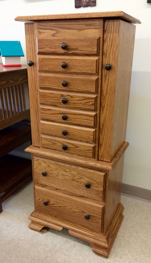 48" Deluxe Jewelry Armoire With Clock Base