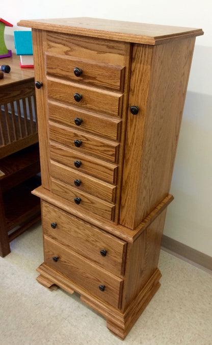 48" Deluxe Jewelry Armoire With Clock Base