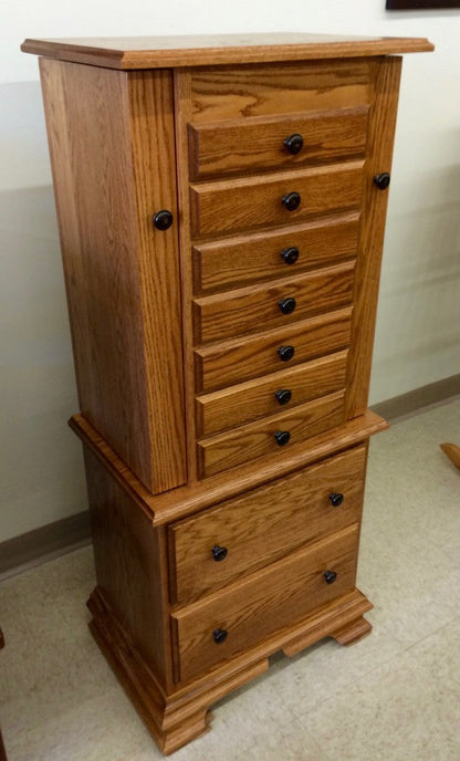 48" Deluxe Jewelry Armoire With Clock Base
