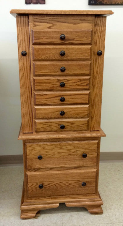 48" Deluxe Jewelry Armoire With Clock Base