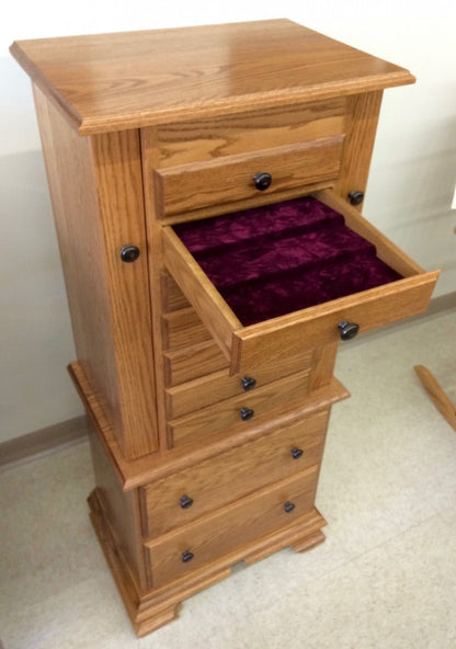 48" Deluxe Jewelry Armoire With Clock Base