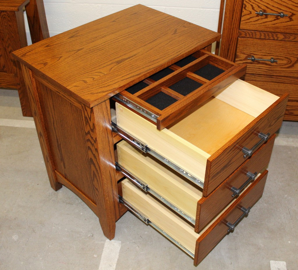 Modern Mission Night Stand with Jewelry Pullout