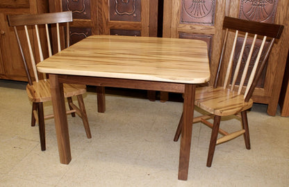 Comb Back Child’s Table with Four Chairs in Wormy Maple & Walnut