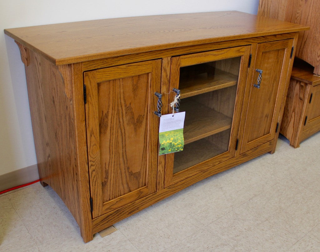 Mission 2 Door Media Center w/Glass Door