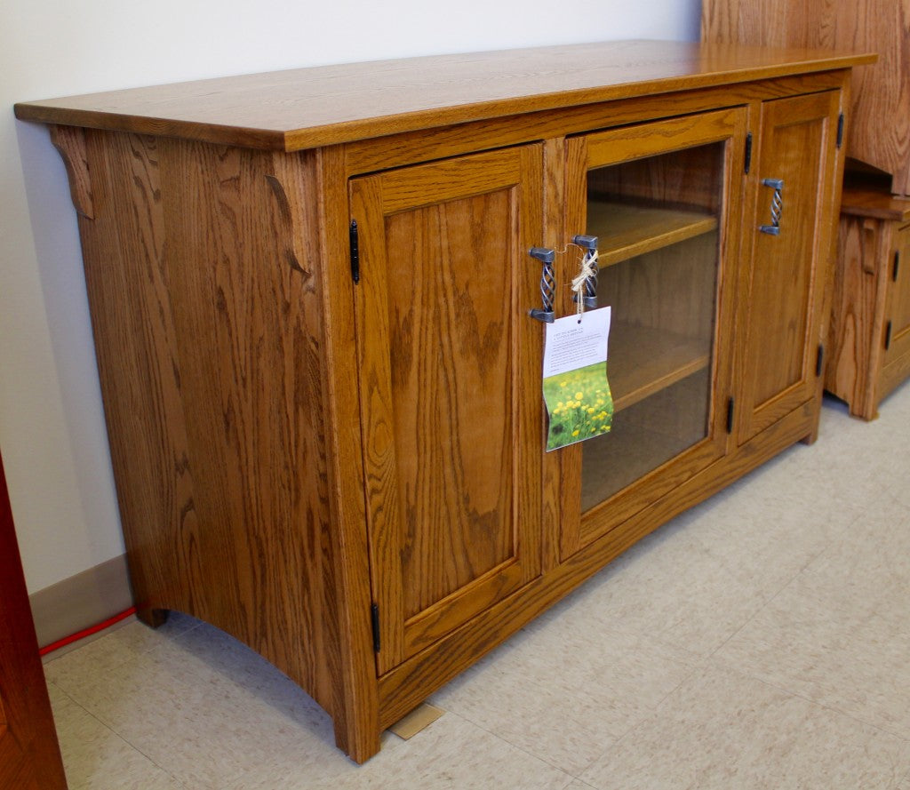 Mission 2 Door Media Center w/Glass Door
