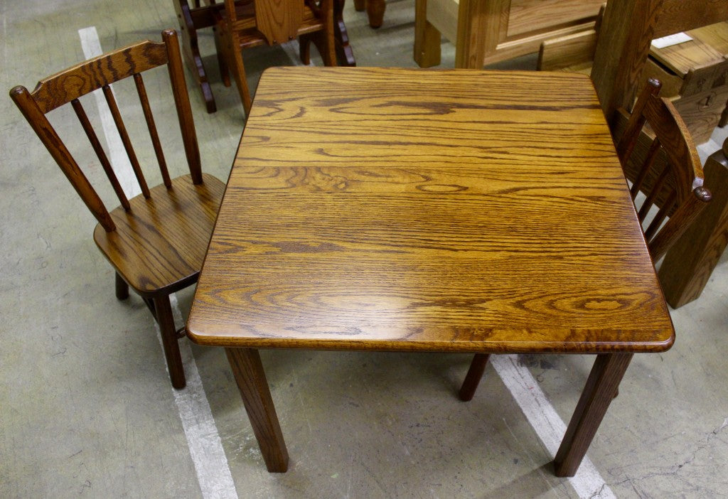 Square Child’s Table with Two Chairs