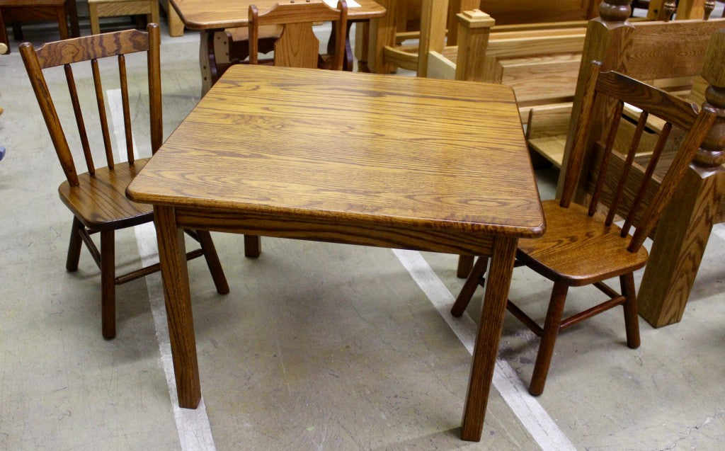 Square Child’s Table with Two Chairs