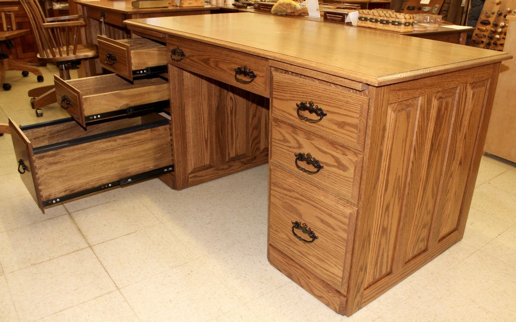 60″ Traditional Double Pedestal Executive Desk