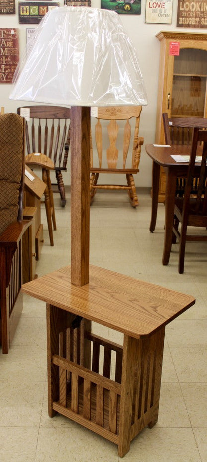 Mission Magazine Lamp Table with Shade