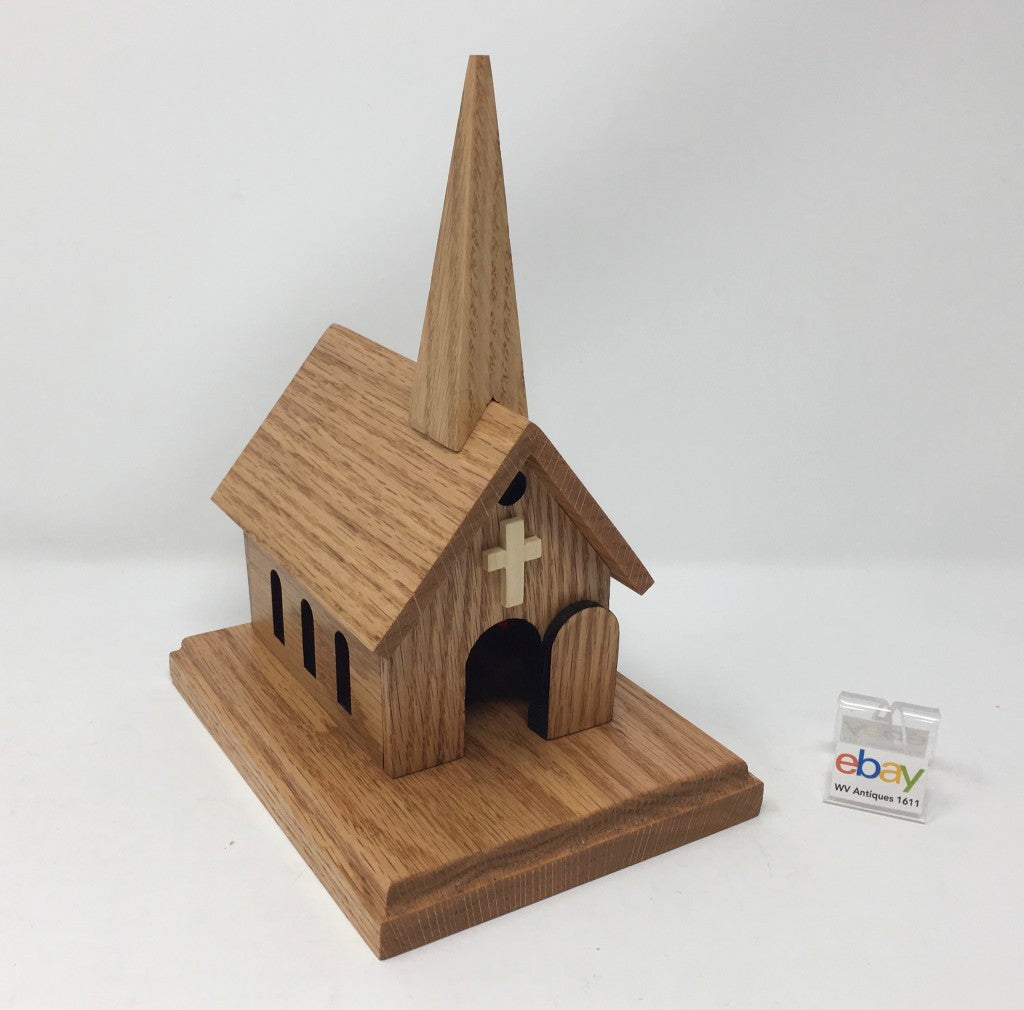 Wooden Church House Music Boxes