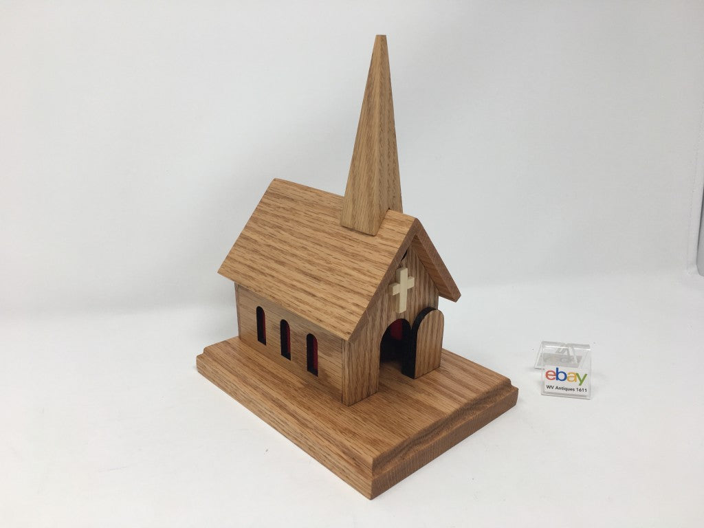 Wooden Church House Music Boxes
