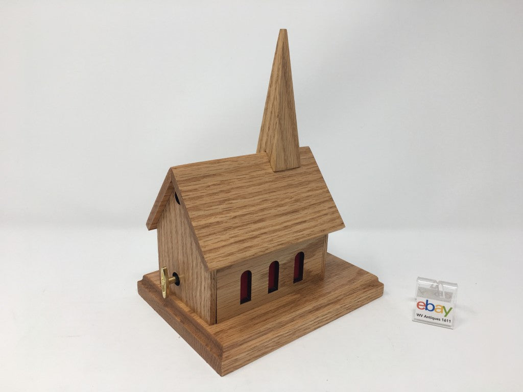 Wooden Church House Music Boxes