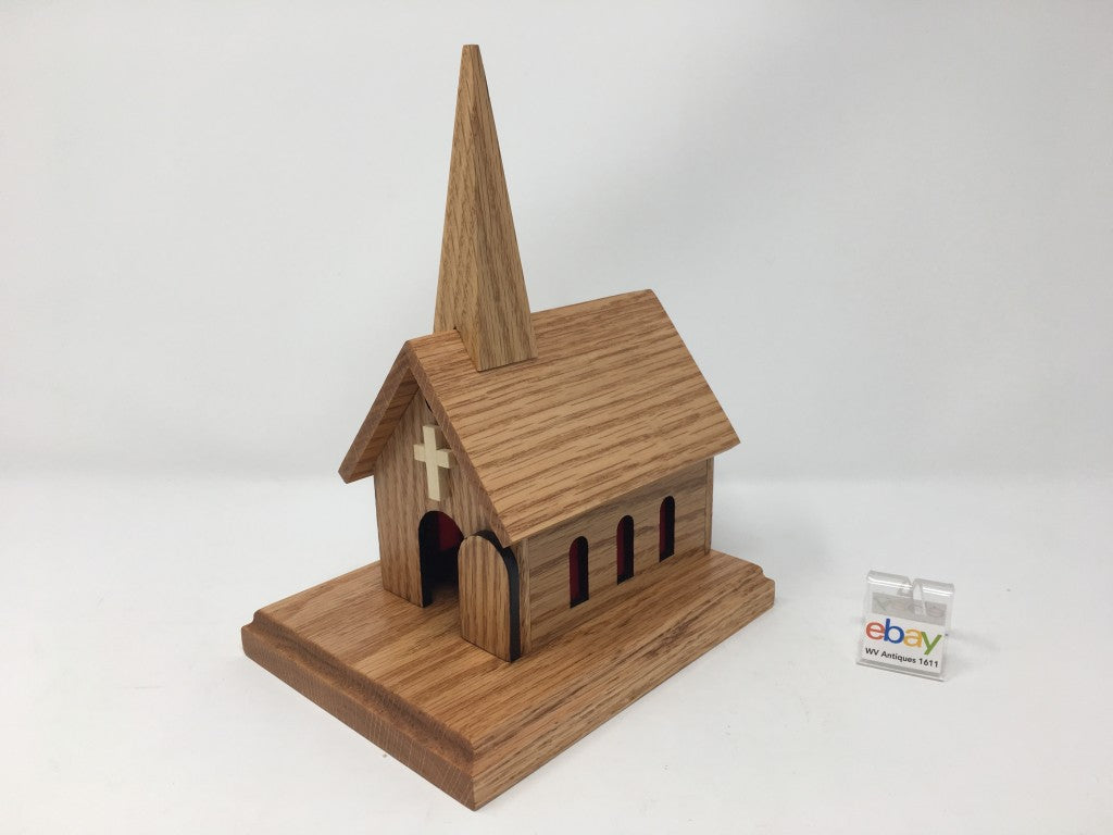 Wooden Church House Music Boxes