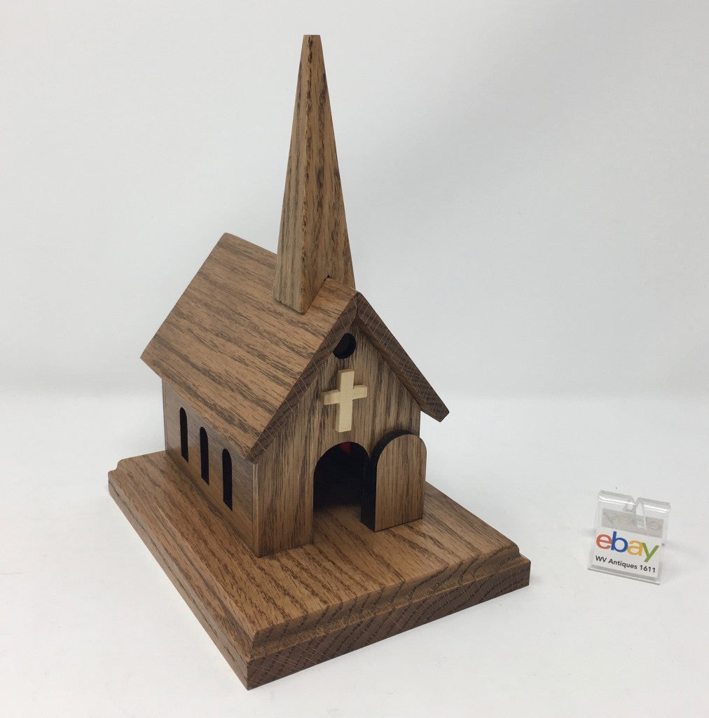 Wooden Church House Music Boxes