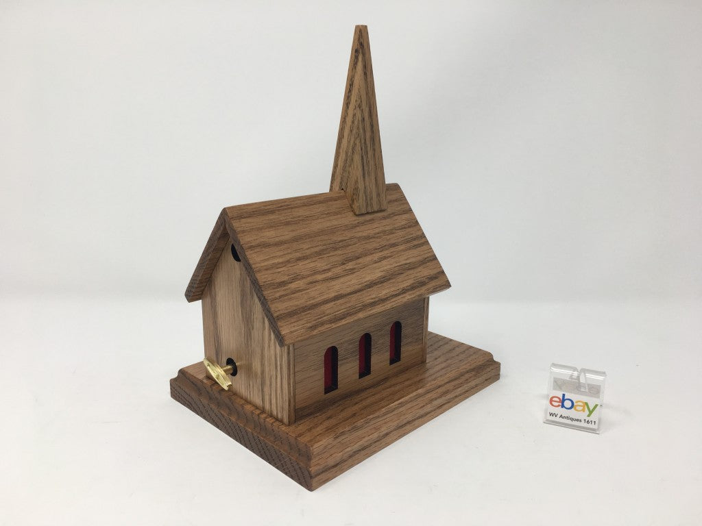 Wooden Church House Music Boxes