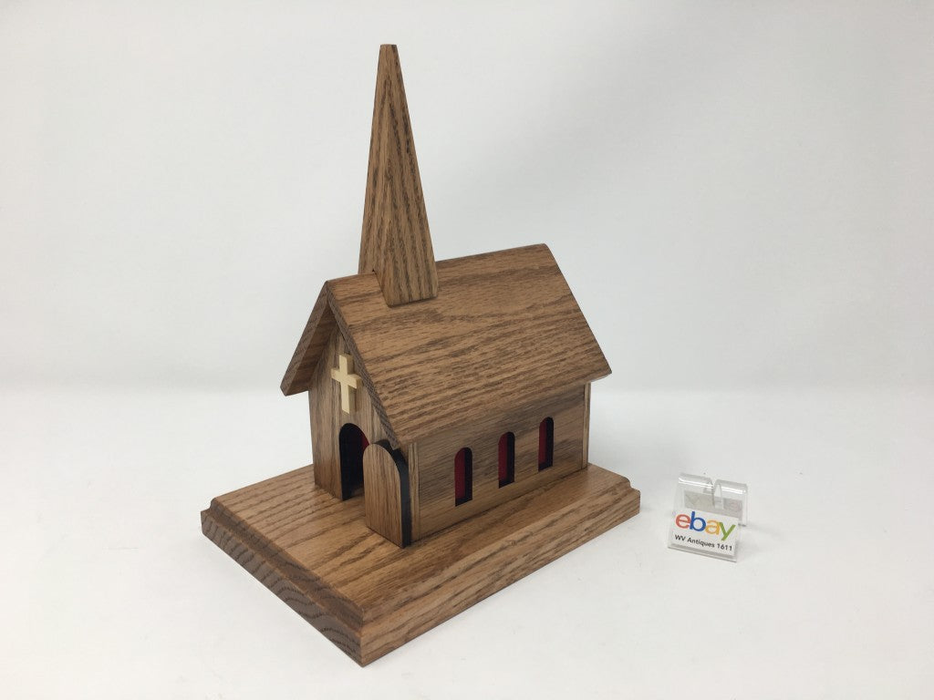 Wooden Church House Music Boxes