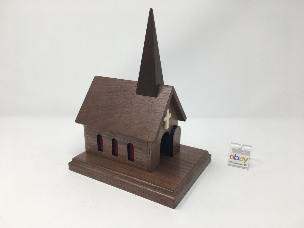 Wooden Church House Music Boxes