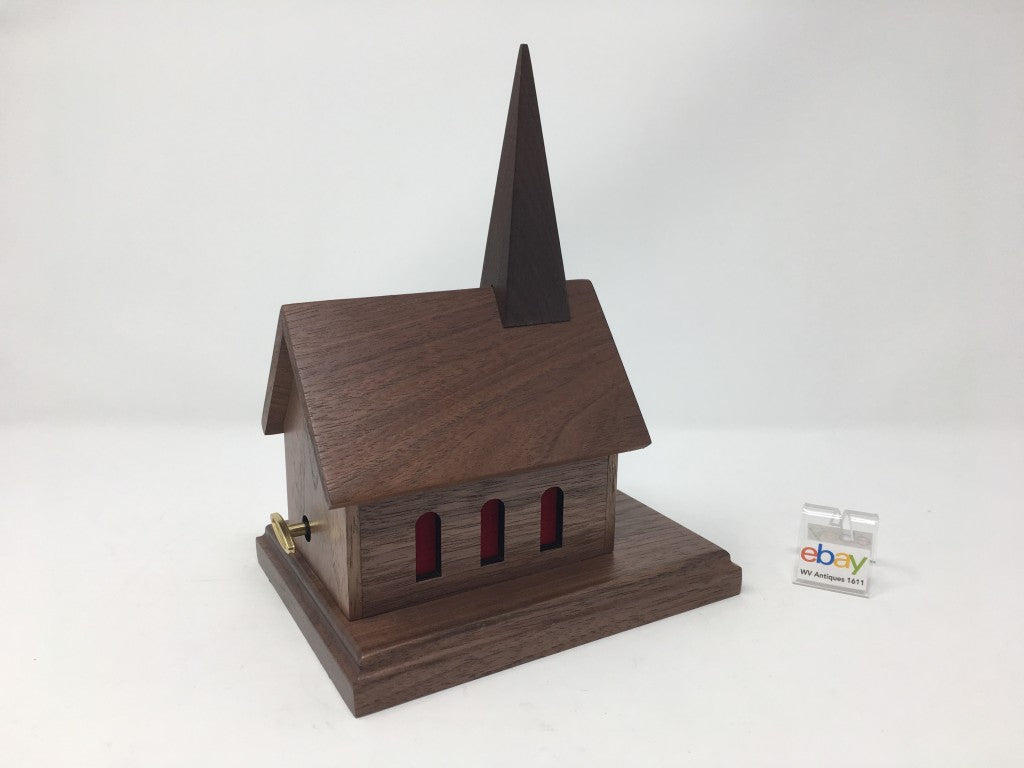 Wooden Church House Music Boxes