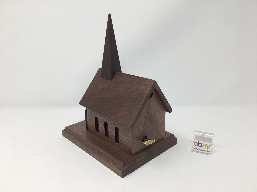 Wooden Church House Music Boxes
