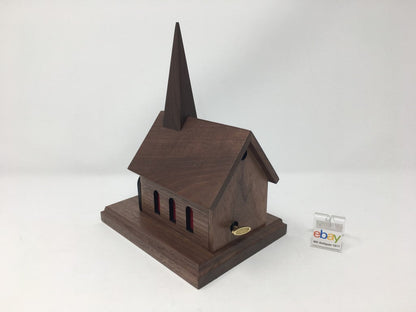 Wooden Church House Music Boxes