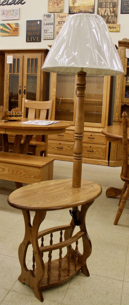 Traditional Magazine Lamp Table with Shade