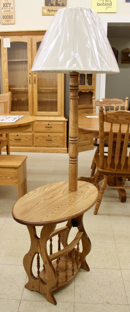 Traditional Magazine Lamp Table with Shade