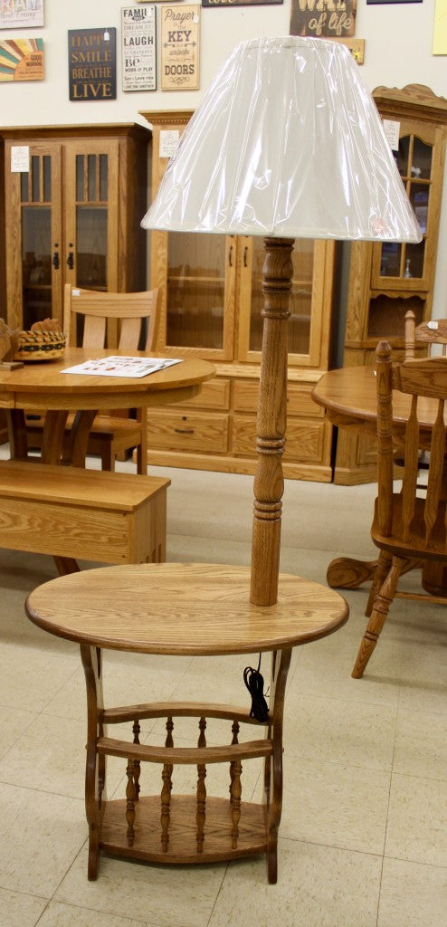Traditional Magazine Lamp Table with Shade