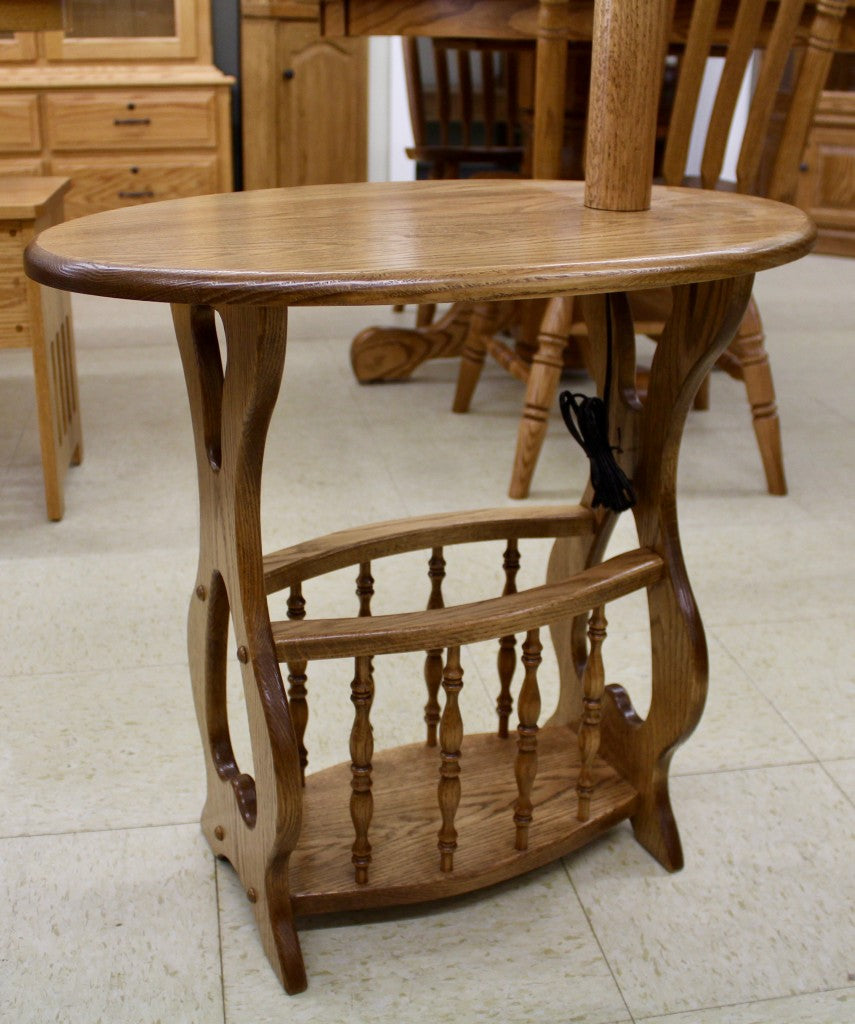 Traditional Magazine Lamp Table with Shade