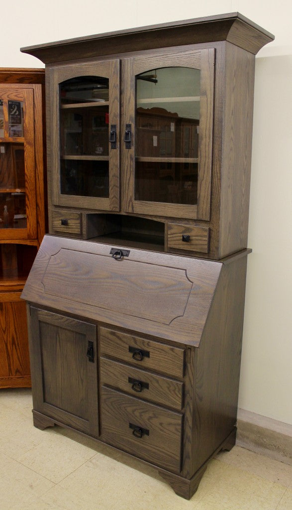 Mission Secretary Desk with Hutch Top