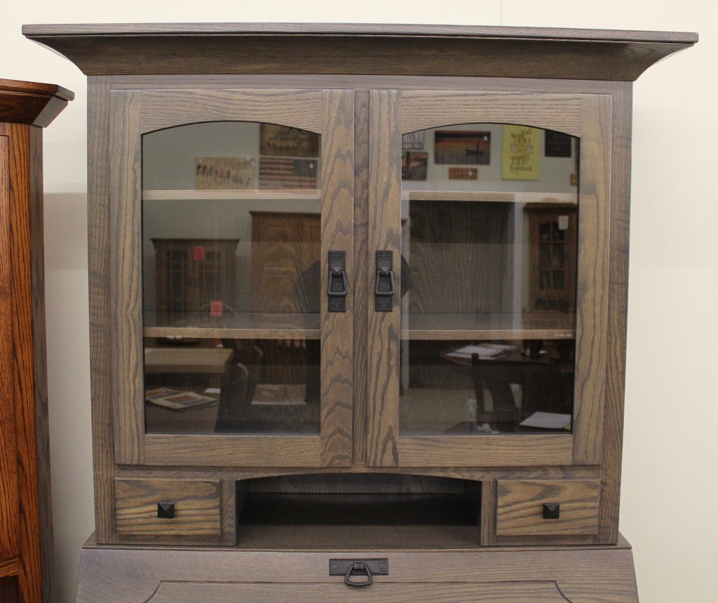 Mission Secretary Desk with Hutch Top