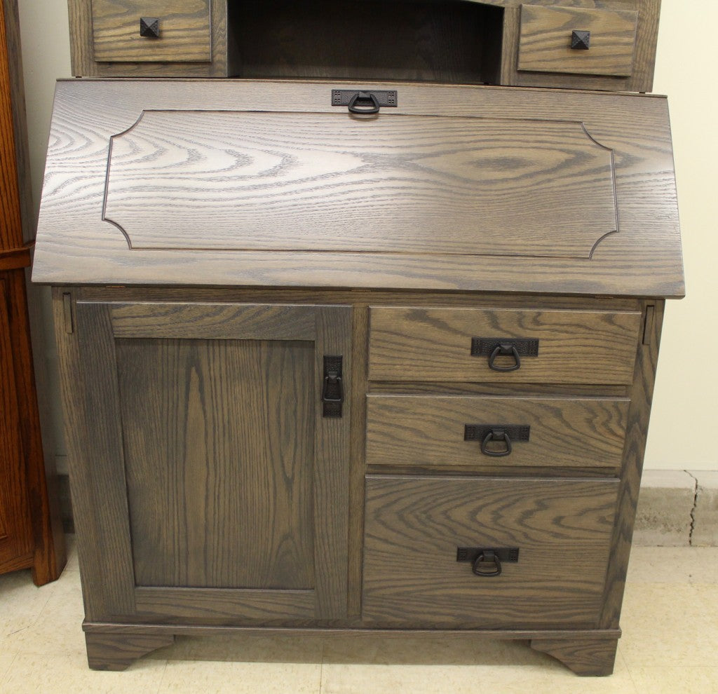 Mission Secretary Desk with Hutch Top