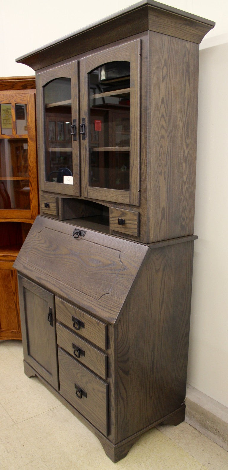Mission Secretary Desk with Hutch Top