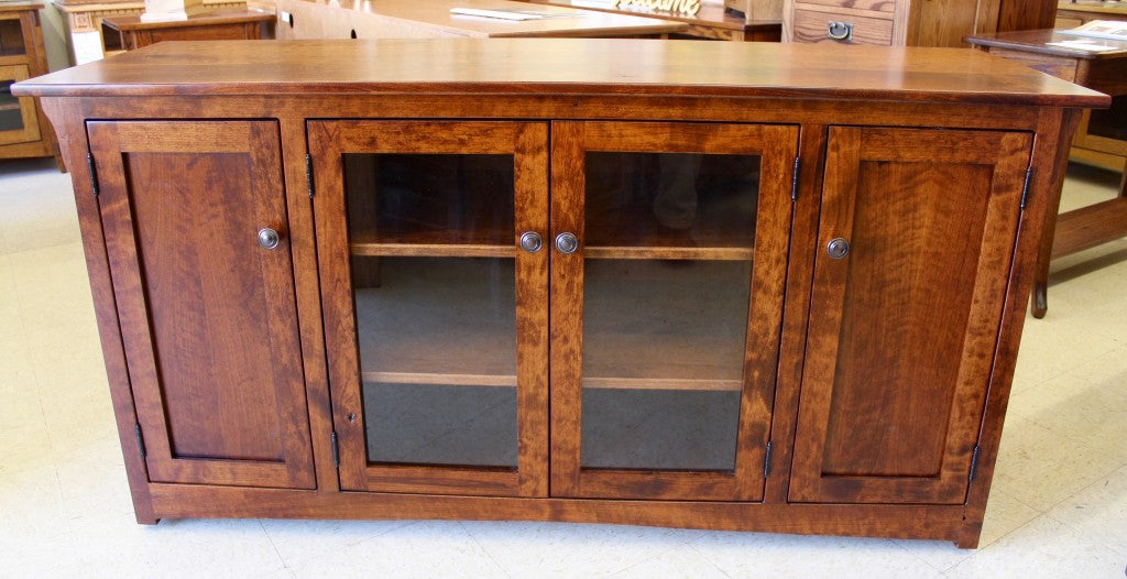 Salem Mission 62″ TV Stand in Rustic Cherry