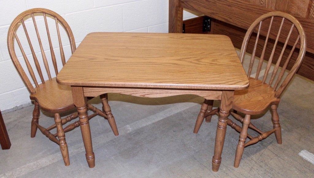 Deluxe Child’s Table with Two Bow Back Child's Chairs