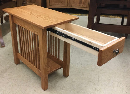 Mission Chair Side Table with Drawer
