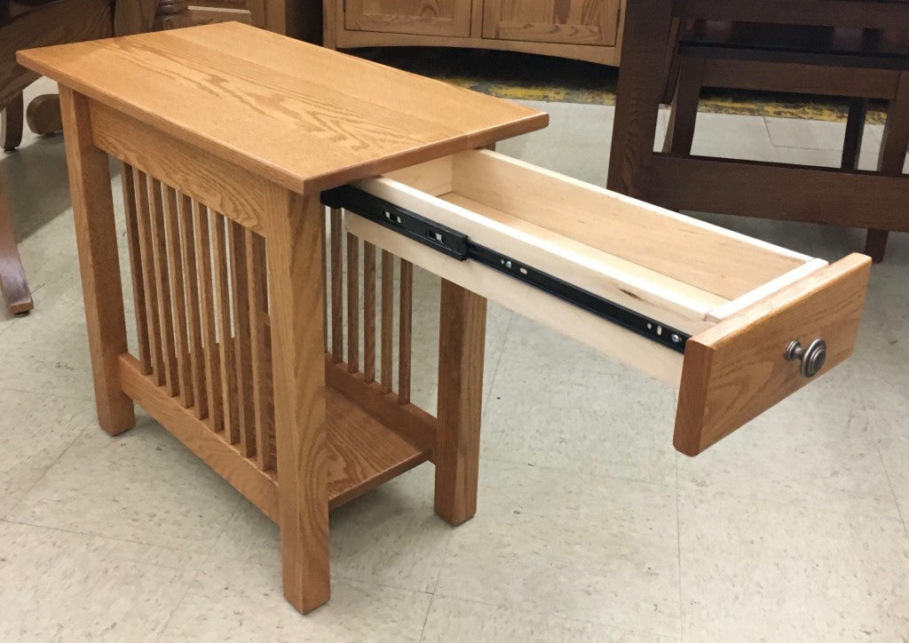 Mission Chair Side Table with Drawer