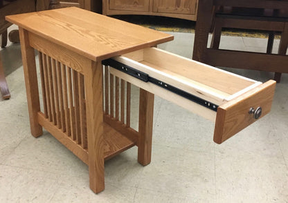 Mission Chair Side Table with Drawer