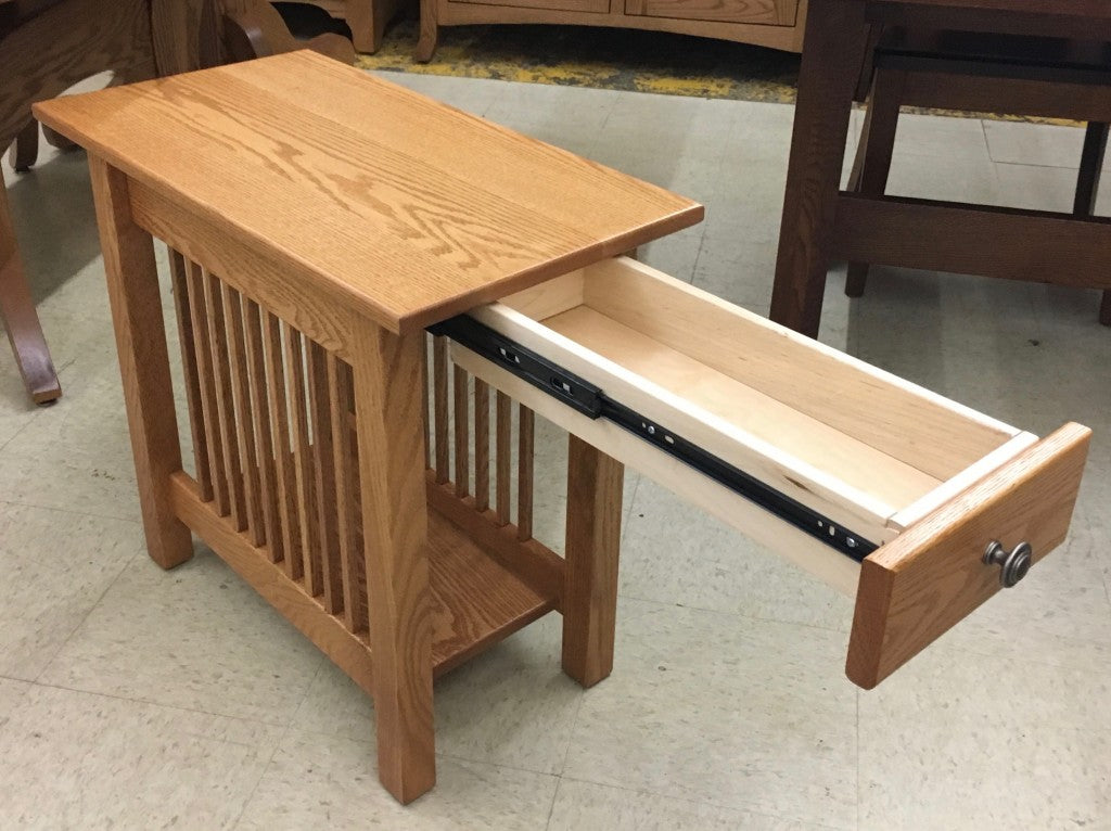 Mission Chair Side Table with Drawer