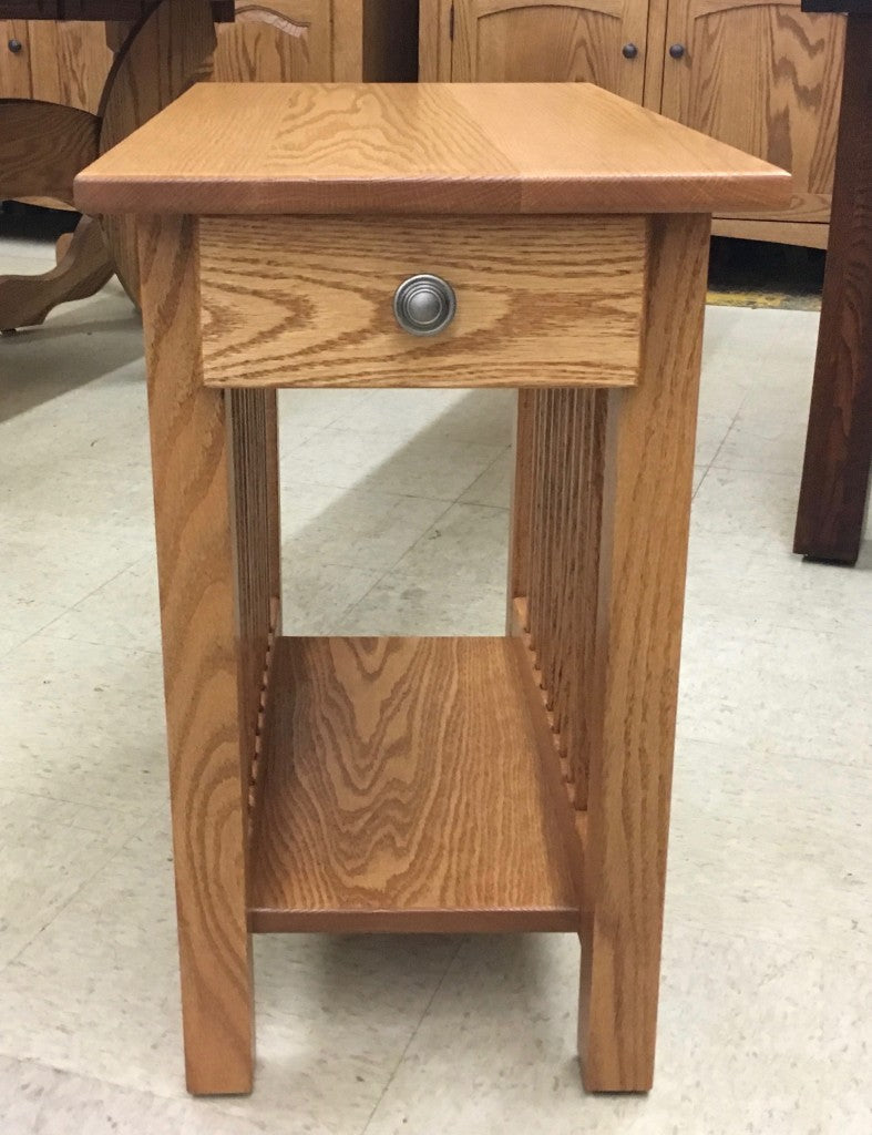 Mission Chair Side Table with Drawer