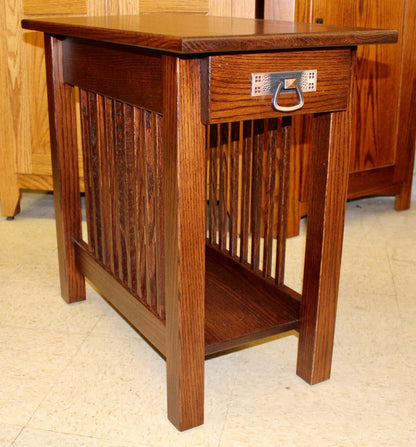 Mission Chair Side Table with Drawer