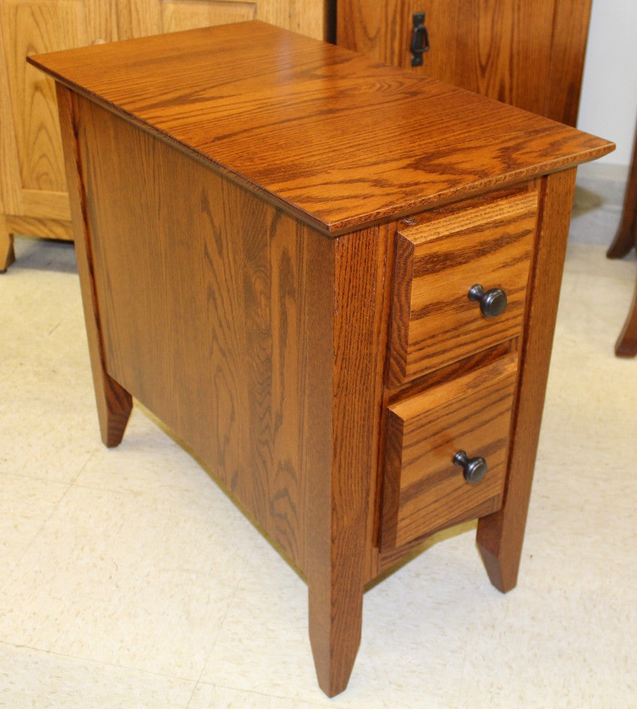 Danville Two Drawer Chair Side Table
