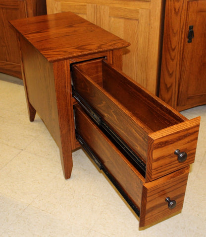 Danville Two Drawer Chair Side Table