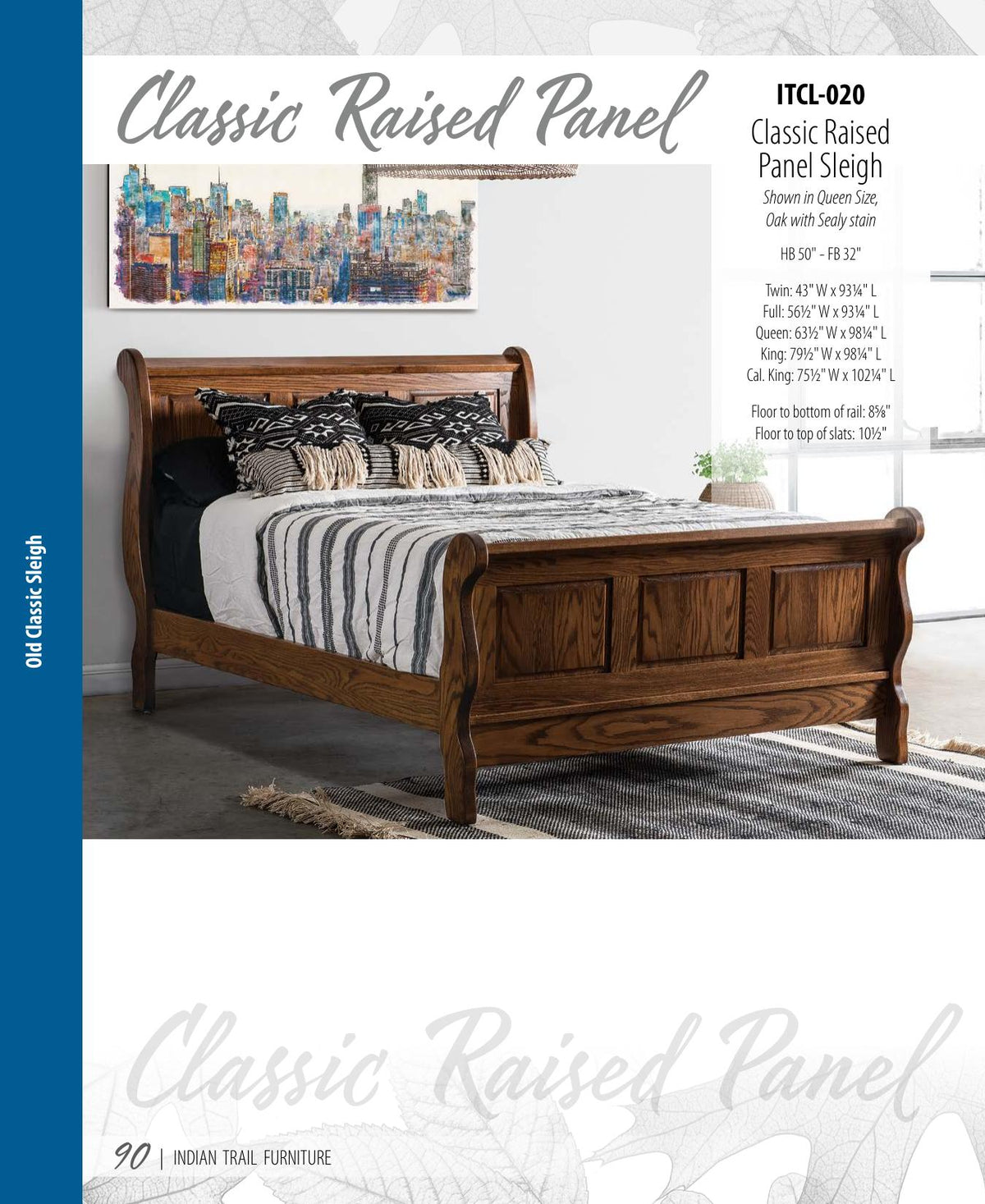 Classic Raised Panel Sleigh Bed