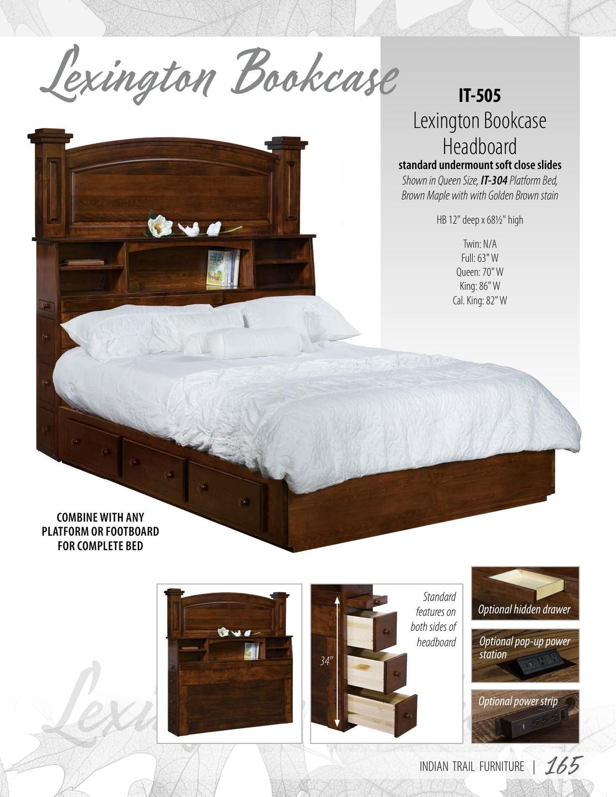 Lexington Bookcase Headboard w/ Low Footboard