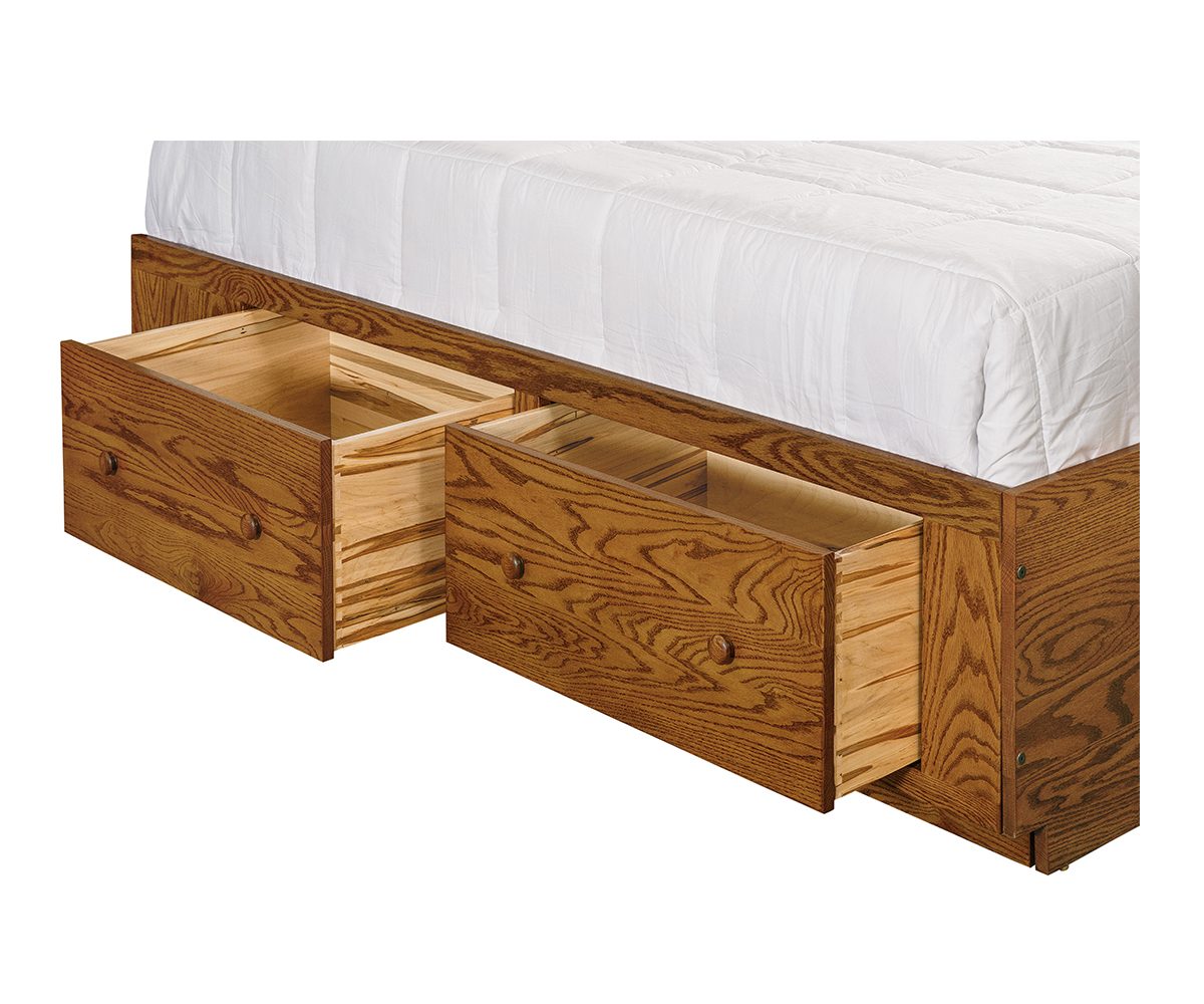 Platform Bed - 14" High, Overlay Drawers