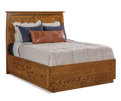 Platform Bed - 19-1/4" High, 2 Flush Drawers per Side