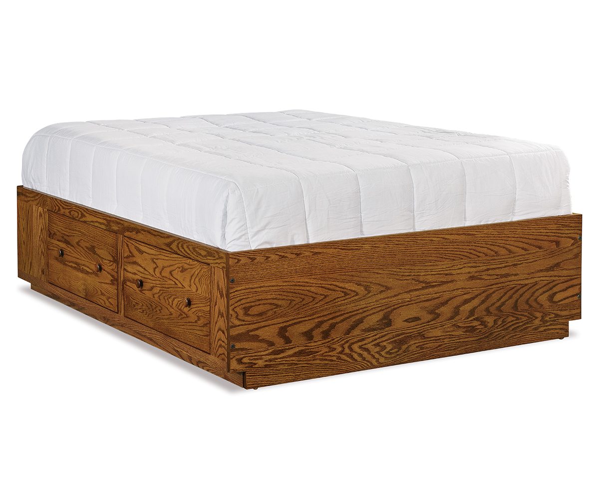 Platform Bed - 14" High, 2 Overlay Drawers per Side