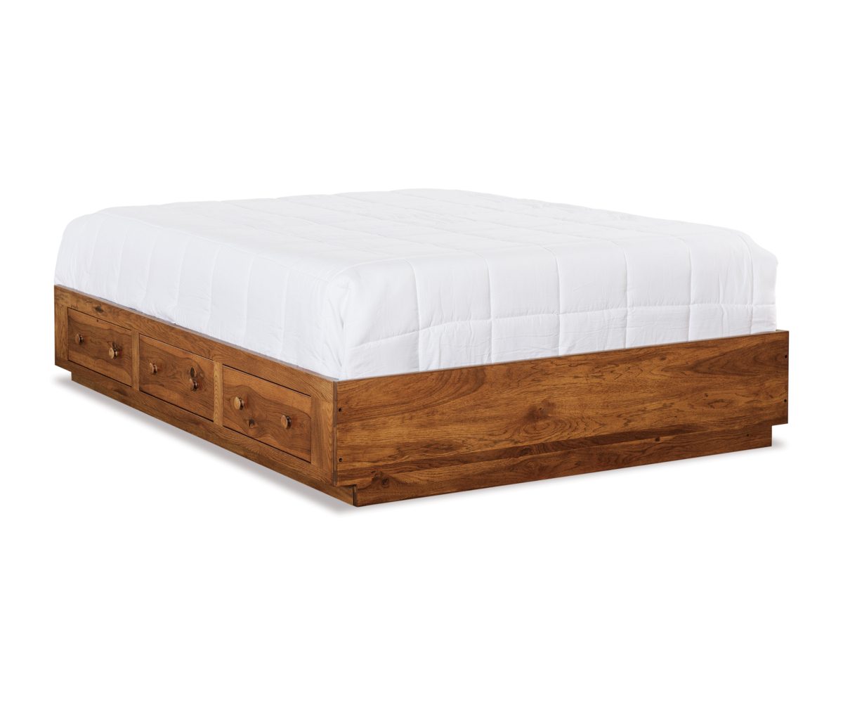 Platform Bed - 14" High, 3 Flush Drawers per Side