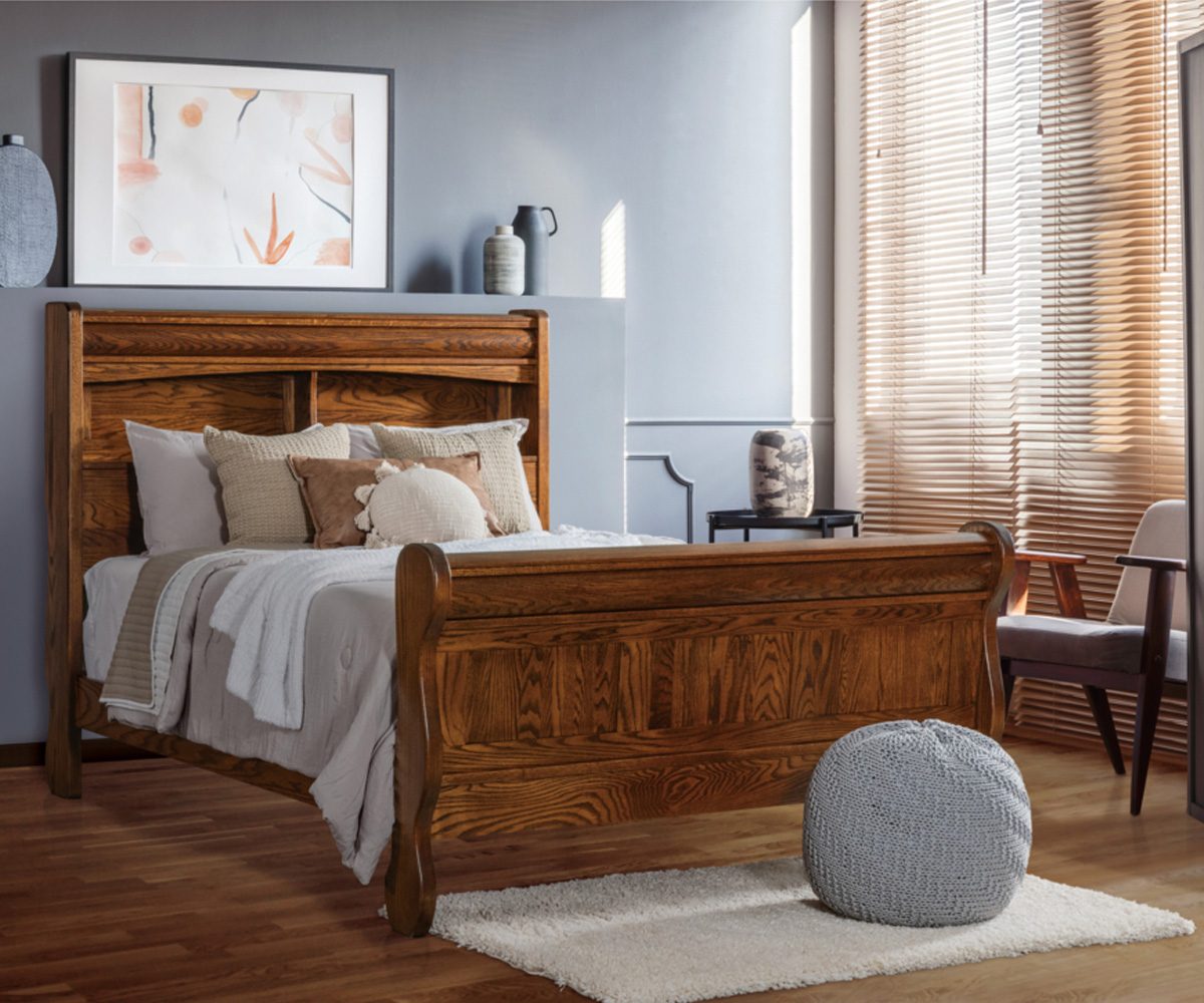 Old Classic Sleigh Bookcase Bed